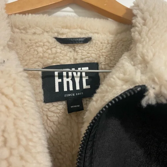 Frye Black and Cream Sterling Aviator Jacket - Picture 4 of 6